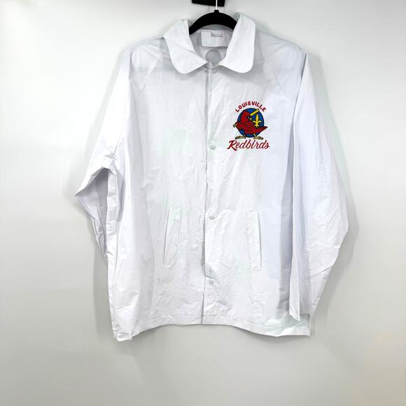 Vintage Louisville Redbirds Baseball Rain Jacket L 80s Promotional Fan KY - Picture 1 of 8